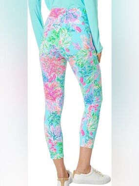 Lilly Pulitzer Hi-Rise Midi Leggings in Celestial Blue Cay to My Heart Size M